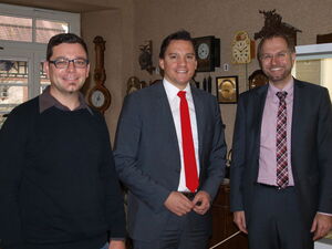 Torsten Stumpf (SPD-Kreisvorsitzender und Ortsvereinsvorsitzender Deißlingen), Johannes Fechner MdB und Bürgermeister Ra